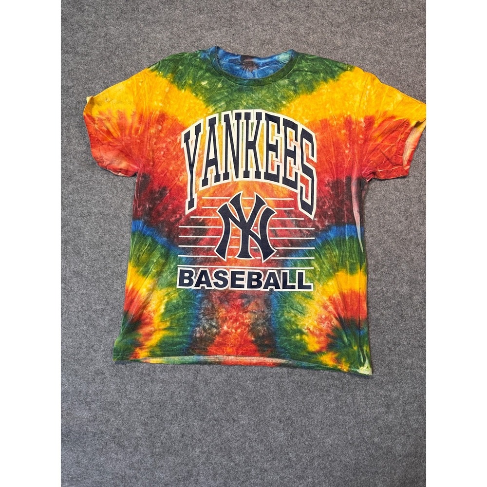Stitches Shirt Mens L Multicolor Cotton Tye Dye New York Yankees Baseball-MLB